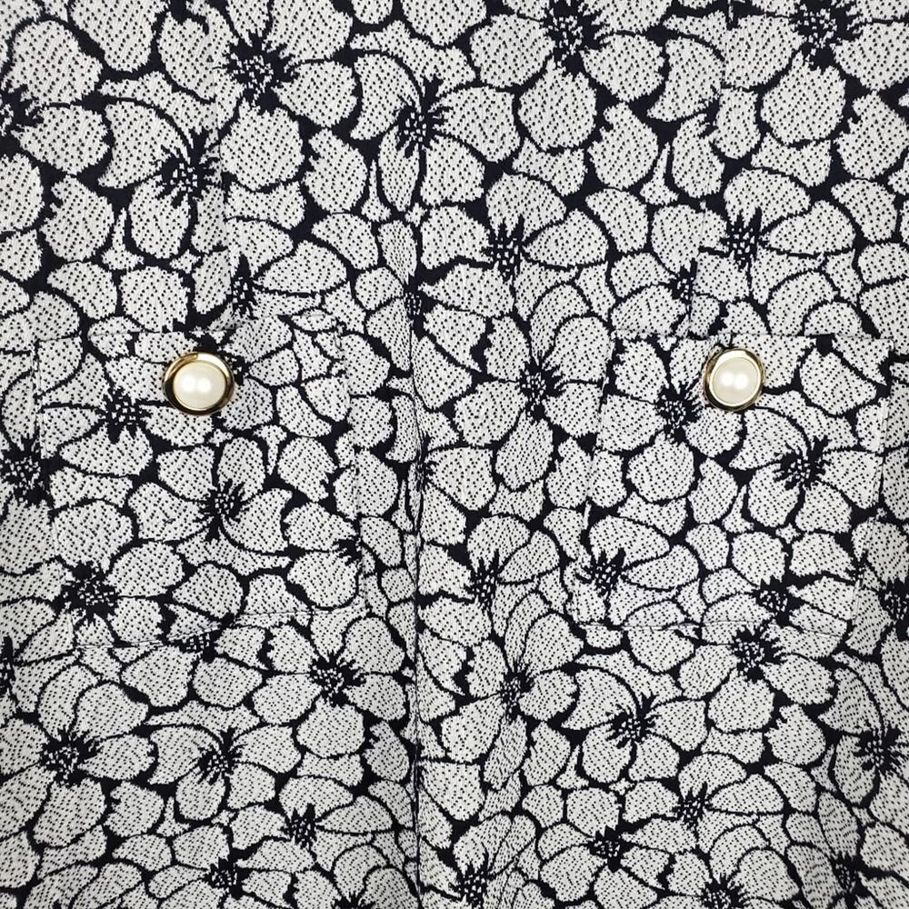 Karl Lagerfeld Stitch Fix Kira Pearl Detail Knit Dress Floral V Neck Sleeveless - Picture 4 of 7